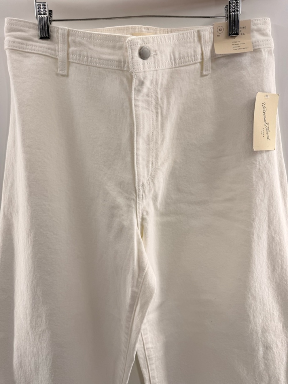 NWT High-Rise Sailor Wide Leg Ankle Jeans Relaxed Fit Universal Thread White 12 - Picture 4 of 11